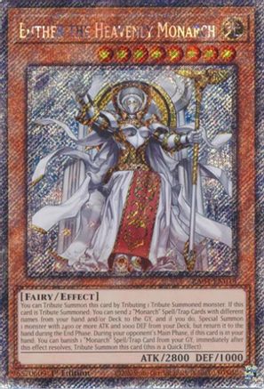 Ehther the Heavenly Monarch (Platinum Secret Rare) (RA04-EN018) - Quarter Century Stampede Platinum Secret Rare 1st Edition