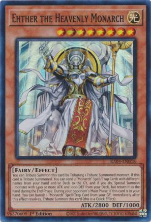 Ehther the Heavenly Monarch (RA04-EN018) - Quarter Century Stampede Super Rare 1st Edition