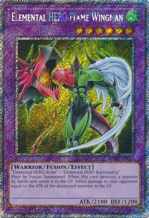 Elemental HERO Flame Wingman (Platinum Secret Rare) (RA03-EN152) - Quarter Century Bonanza Platinum Secret Rare 1st Edition