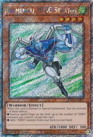 Elemental HERO Stratos (Platinum Secret Rare) (RA03-EN177) - Quarter Century Bonanza Platinum Secret Rare 1st Edition