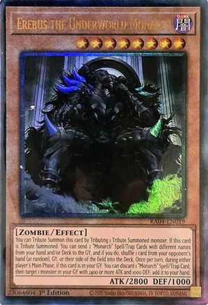 Erebus the Underworld Monarch (PUR) (RA04-EN019) - Quarter Century Stampede Prismatic Ultimate Rare 1st Edition