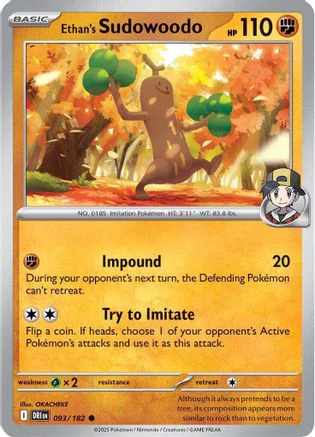 Ethan's Sudowoodo - 093/182 - Common Reverse Holo