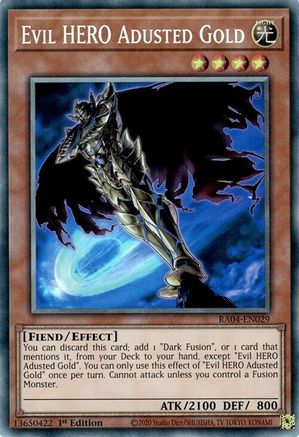 Evil HERO Adusted Gold (PCR) (RA04-EN029) - Quarter Century Stampede Collector's Rare 1st Edition