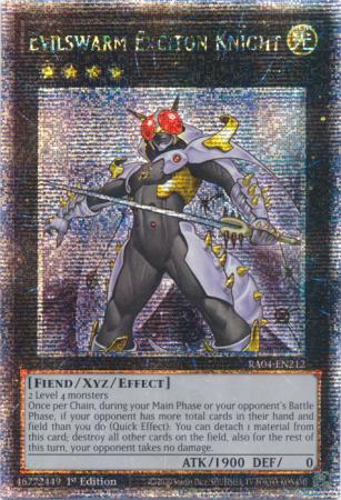 Evilswarm Exciton Knight (Quarter Century Secret Rare) (RA04-EN212) - Quarter Century Stampede Quarter Century Secret Rare 1st Edition