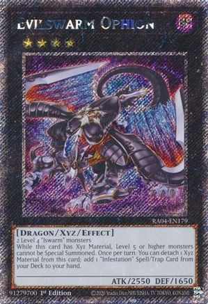 Evilswarm Ophion (Platinum Secret Rare) (RA04-EN179) - Quarter Century Stampede Platinum Secret Rare 1st Edition