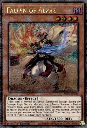 Fallen of Albaz (New Art) (Quarter Century Secret Rare) (RA04-EN034) - Quarter Century Stampede Quarter Century Secret Rare 1st Edition
