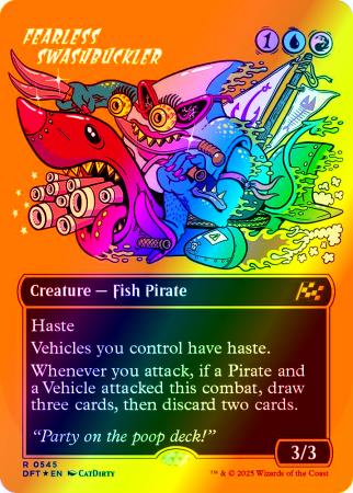 Fearless Swashbuckler (Borderless) (First-Place Foil) - 0545 - Foil