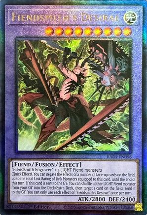 Fiendsmith's Desirae (PUR) (RA04-EN056) - Quarter Century Stampede Prismatic Ultimate Rare 1st Edition