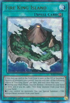 Fire King Island (PUR) (RA03-EN059) - Quarter Century Bonanza Prismatic Ultimate Rare 1st Edition