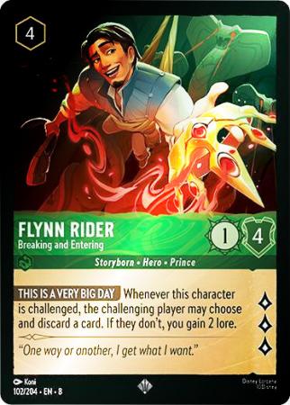 Flynn Rider - Breaking and Entering - 102/204 - Super Rare Cold Foil