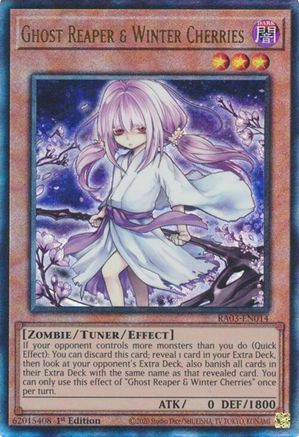 Ghost Reaper & Winter Cherries (Alternate Art) (PUR) (RA03-EN014) - Quarter Century Bonanza Prismatic Ultimate Rare 1st Edition