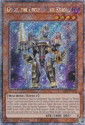 Girsu, the Orcust Mekk-Knight (Platinum Secret Rare) (RA03-EN026) - Quarter Century Bonanza Platinum Secret Rare 1st Edition