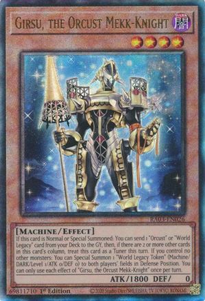 Girsu, the Orcust Mekk-Knight (PUR) (RA03-EN026) - Quarter Century Bonanza Prismatic Ultimate Rare 1st Edition