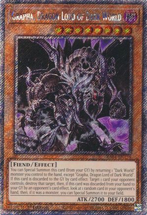 Grapha, Dragon Lord of Dark World (Platinum Secret Rare) (RA04-EN159) - Quarter Century Stampede Platinum Secret Rare 1st Edition