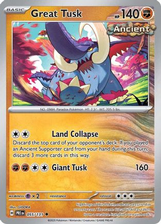 Great Tusk - 055/131 - Uncommon Reverse Holo