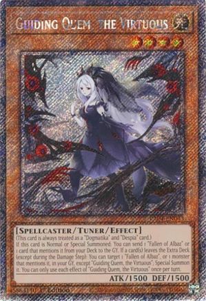 Guiding Quem, the Virtuous (Platinum Secret Rare) (RA04-EN043) - Quarter Century Stampede Platinum Secret Rare 1st Edition