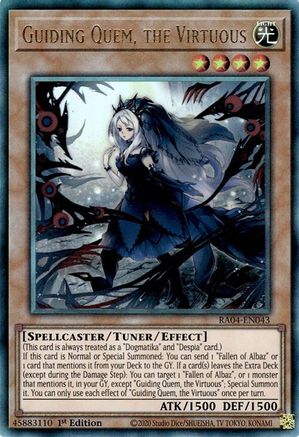Guiding Quem, the Virtuous (PUR) (RA04-EN043) - Quarter Century Stampede Prismatic Ultimate Rare 1st Edition