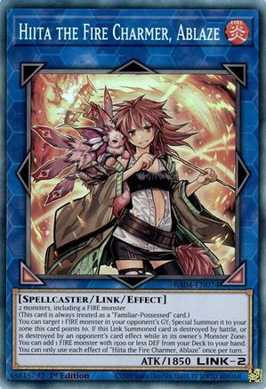 Hiita the Fire Charmer, Ablaze (PCR) (RA04-EN074) - Quarter Century Stampede Collector's Rare 1st Edition