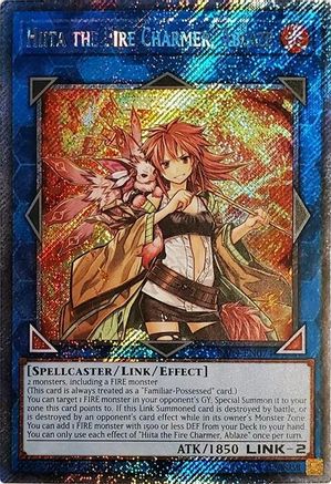 Hiita the Fire Charmer, Ablaze (Platinum Secret Rare) (RA04-EN074) - Quarter Century Stampede Platinum Secret Rare 1st Edition