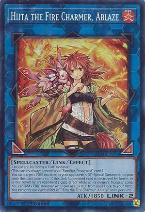 Hiita the Fire Charmer, Ablaze (RA04-EN074) - Quarter Century Stampede Super Rare 1st Edition