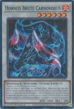 Horned Brute Carnovorus (DOOD-EN098) - Doom of Dimensions Super Rare 1st Edition
