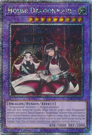 House Dragonmaid (Alternate Art) (Quarter Century Secret Rare) (RA03-EN037) - Quarter Century Bonanza Quarter Century Secret Rare 1st Edition