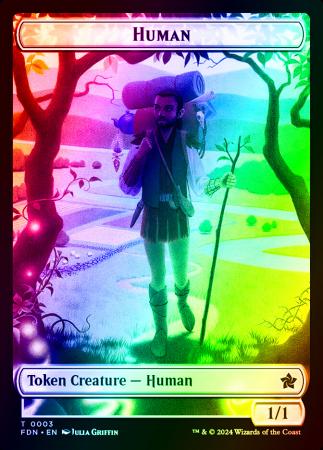 Human // Knight Double-Sided Token - 3 // 4 - Foil