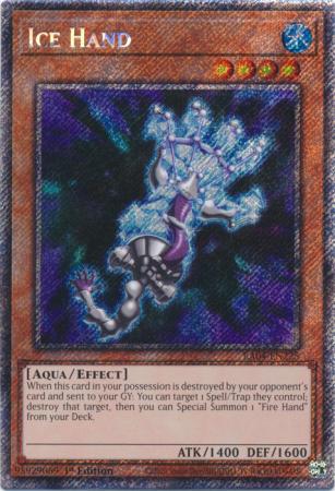 Ice Hand (Platinum Secret Rare) (RA04-EN225) - Quarter Century Stampede Platinum Secret Rare 1st Edition