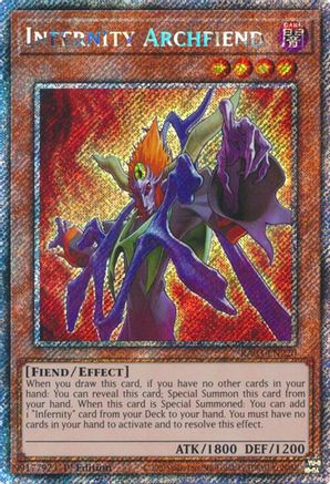 Infernity Archfiend (Platinum Secret Rare) (RA03-EN220) - Quarter Century Bonanza Platinum Secret Rare 1st Edition