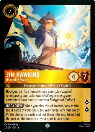 Jim Hawkins - Honorable Pirate - 25/204 - Super Rare Cold Foil