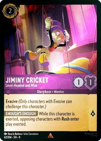 Jiminy Cricket - Level-Headed and Wise - 062/204 - Rare Cold Foil