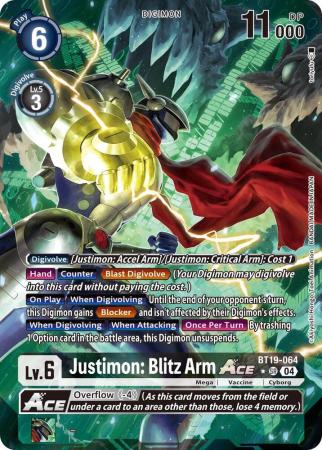Justimon: Blitz Arm ACE (Alternate Art) - BT19-064 SR - Super Rare