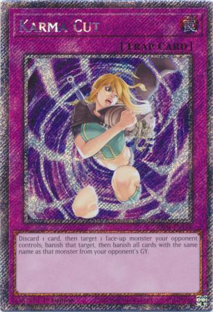 Karma Cut (Platinum Secret Rare) (RA04-EN128) - Quarter Century Stampede Platinum Secret Rare 1st Edition