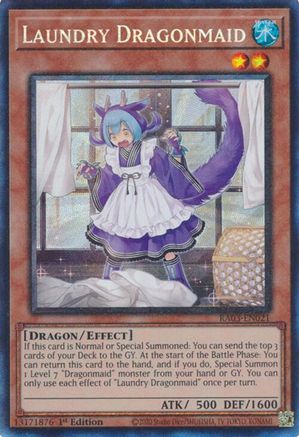 Laundry Dragonmaid (PCR) (RA03-EN021) - Quarter Century Bonanza Prismatic Collector's Rare 1st Edition