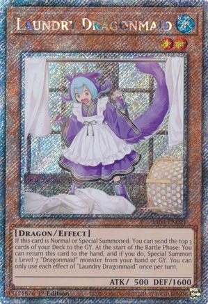 Laundry Dragonmaid (Platinum Secret Rare) (RA03-EN021) - Quarter Century Bonanza Platinum Secret Rare 1st Edition