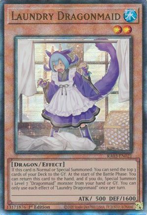 Laundry Dragonmaid (PUR) (RA03-EN021) - Quarter Century Bonanza Prismatic Ultimate Rare 1st Edition