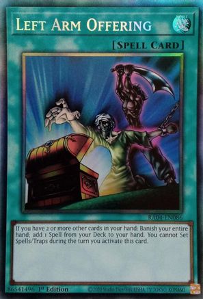 Left Arm Offering (PCR) (RA04-EN086) - Quarter Century Stampede Collector's Rare 1st Edition