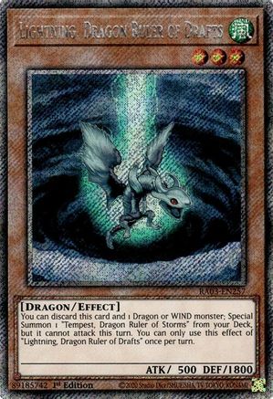 Lightning, Dragon Ruler of Drafts (Platinum Secret Rare) (RA03-EN257) - Quarter Century Bonanza Platinum Secret Rare 1st Edition