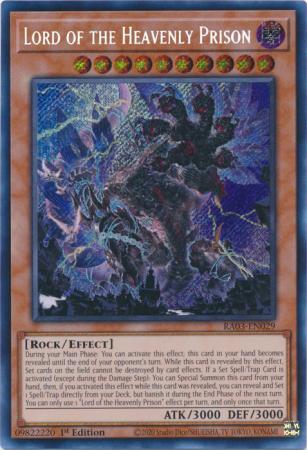 Lord of the Heavenly Prison (Secret Rare) (RA03-EN029) - Quarter Century Bonanza Secret Rare 1st Edition