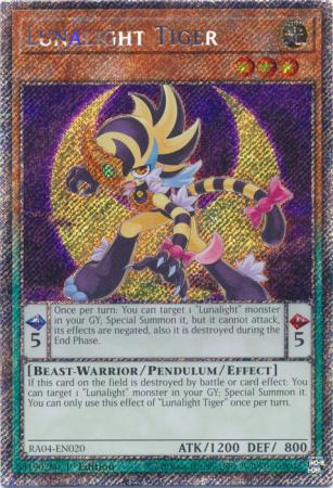 Lunalight Tiger (Platinum Secret Rare) (RA04-EN020) - Quarter Century Stampede Platinum Secret Rare 1st Edition