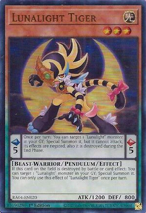 Lunalight Tiger (UR) (RA04-EN020) - Quarter Century Stampede Ultra Rare 1st Edition
