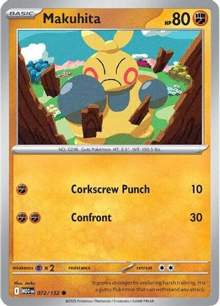 Makuhita 072 - Reverse Holofoil ME01 Mega Evolution - Common