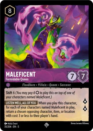 Maleficent - Formidable Queen - 035/204 - Super Rare Cold Foil