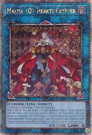 Maliss Q Hearts Crypter (Quarter Century Secret Rare) (CRBR-EN020) - Crossover Breakers Quarter Century Secret Rare 1st Edition