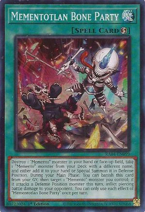 Mementotlan Bone Party (RA04-EN099) - Quarter Century Stampede Super Rare 1st Edition