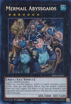 Mermail Abyssgaios (Secret Rare) (RA04-EN065) - Quarter Century Stampede Secret Rare 1st Edition