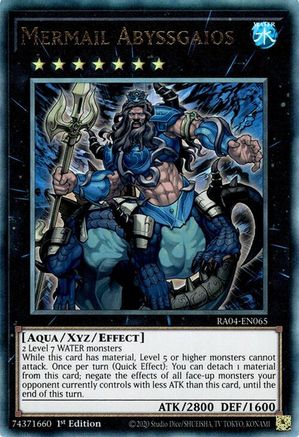 Mermail Abyssgaios (PUR) (RA04-EN065) - Quarter Century Stampede Prismatic Ultimate Rare 1st Edition