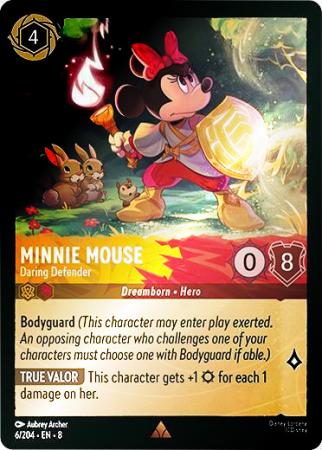 Minnie Mouse - Daring Defender - 006/204 - Rare Cold Foil