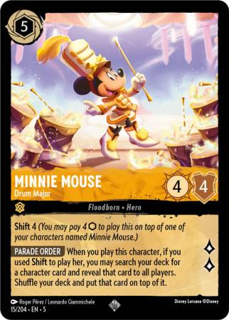 Minnie Mouse - Drum Major - 015/204 - Super Rare Cold Foil