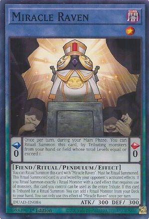 Miracle Raven (DUAD-EN084) - Duelist's Advance Common / Short Print 1st Edition